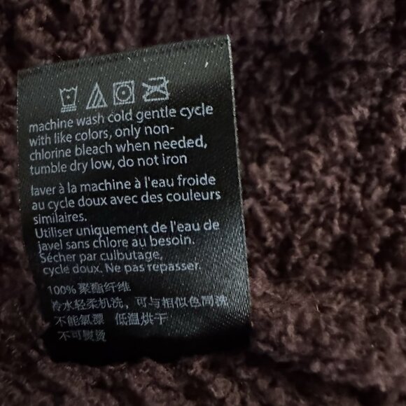 Barefoot Dreams Cozychic Chevron Ribbed Cardigan Size L/XL Deep Garnet New - Picture 10 of 10